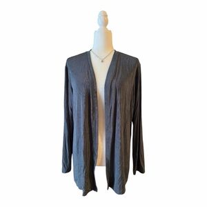 Chico’s Travelers Slinky Grey Open Front Cardigan Size 3 (XL)